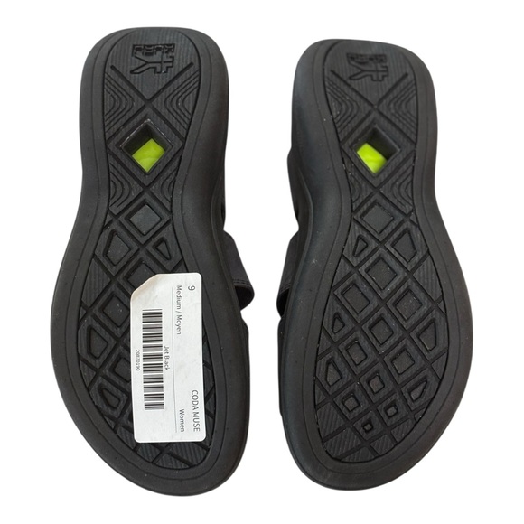 KURU Coda Muse Sandals Shoes Womens Size 9 Jet Black Strappy Comfort Walking - Picture 7 of 11